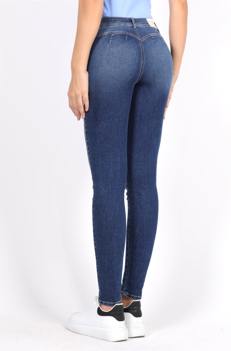 236 Jeans Skinny Push Up Corazón Cintura Alta