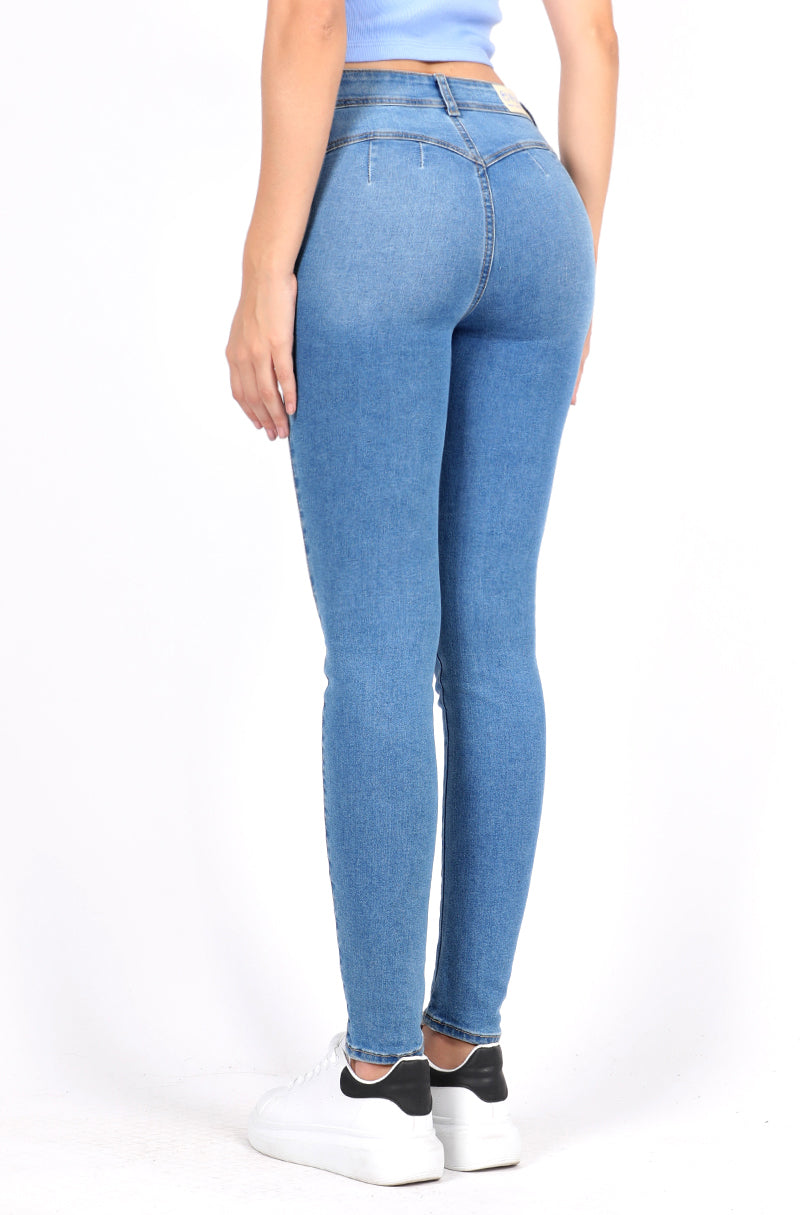 236 Jeans Skinny Push Up Corazón Cintura Alta