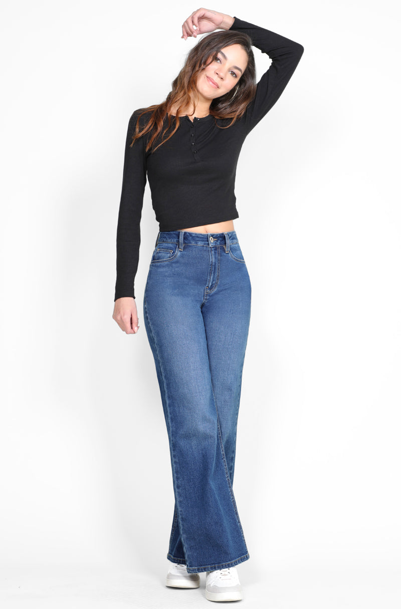 211 Jeans Wide Leg Cintura Alta